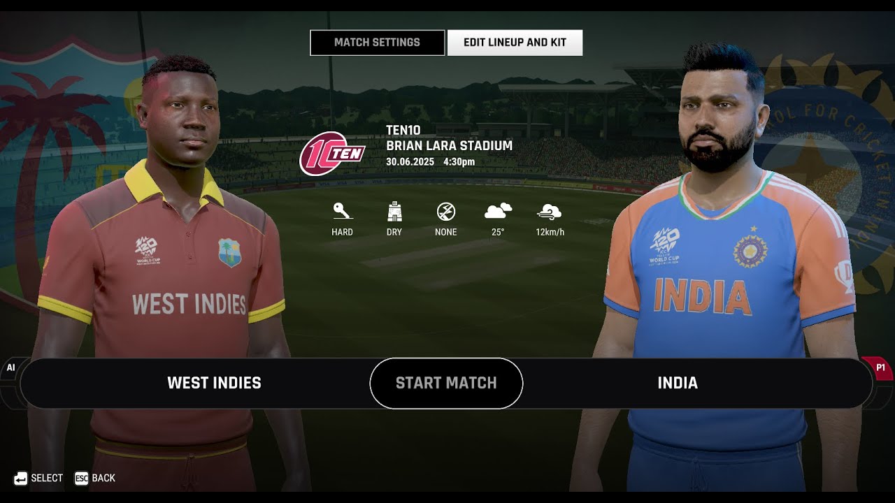 ICC T20 World Cup 2024 - West Indies v India - Cricket 24 Gameplay