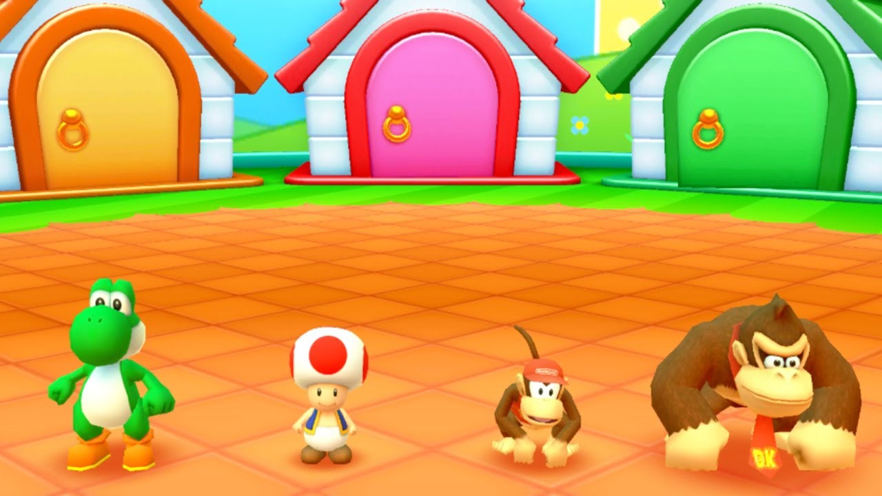 Mario Party Star Rush - Yoshi vs Toad vs Diddy Kong vs Donkey Kong