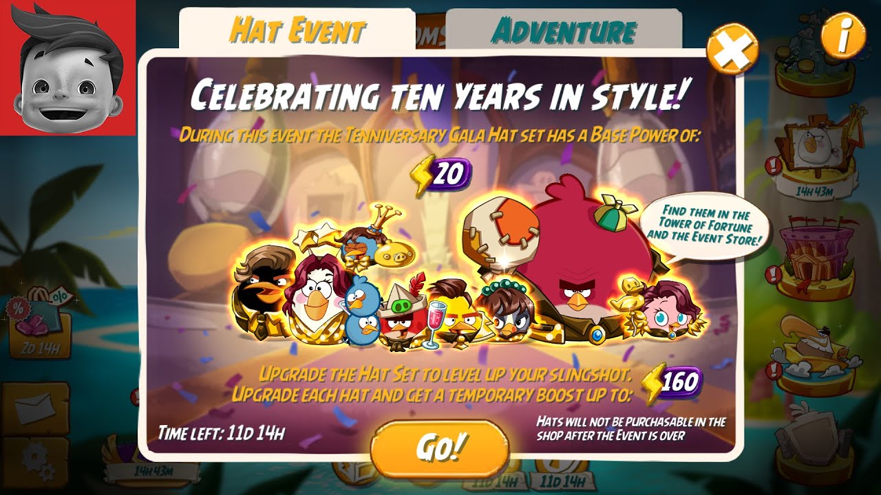 Unlock Tenniversary Gala Hat Set | Angry Birds 2 Tower of Fortune 2025