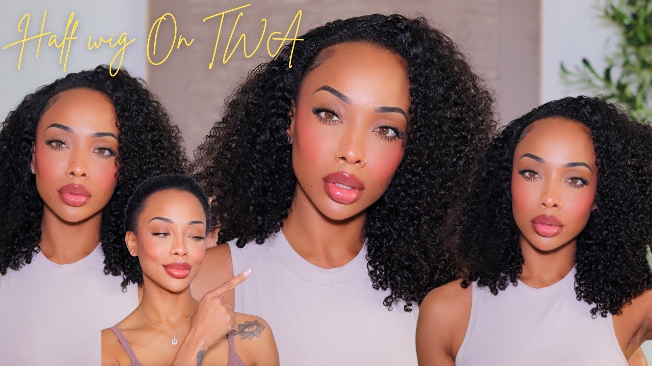 Half Wig on TWA? Watch This Magic! 😮 | Blending Super Short Hair | Kinky Curly Wig ft. ISEE Hair