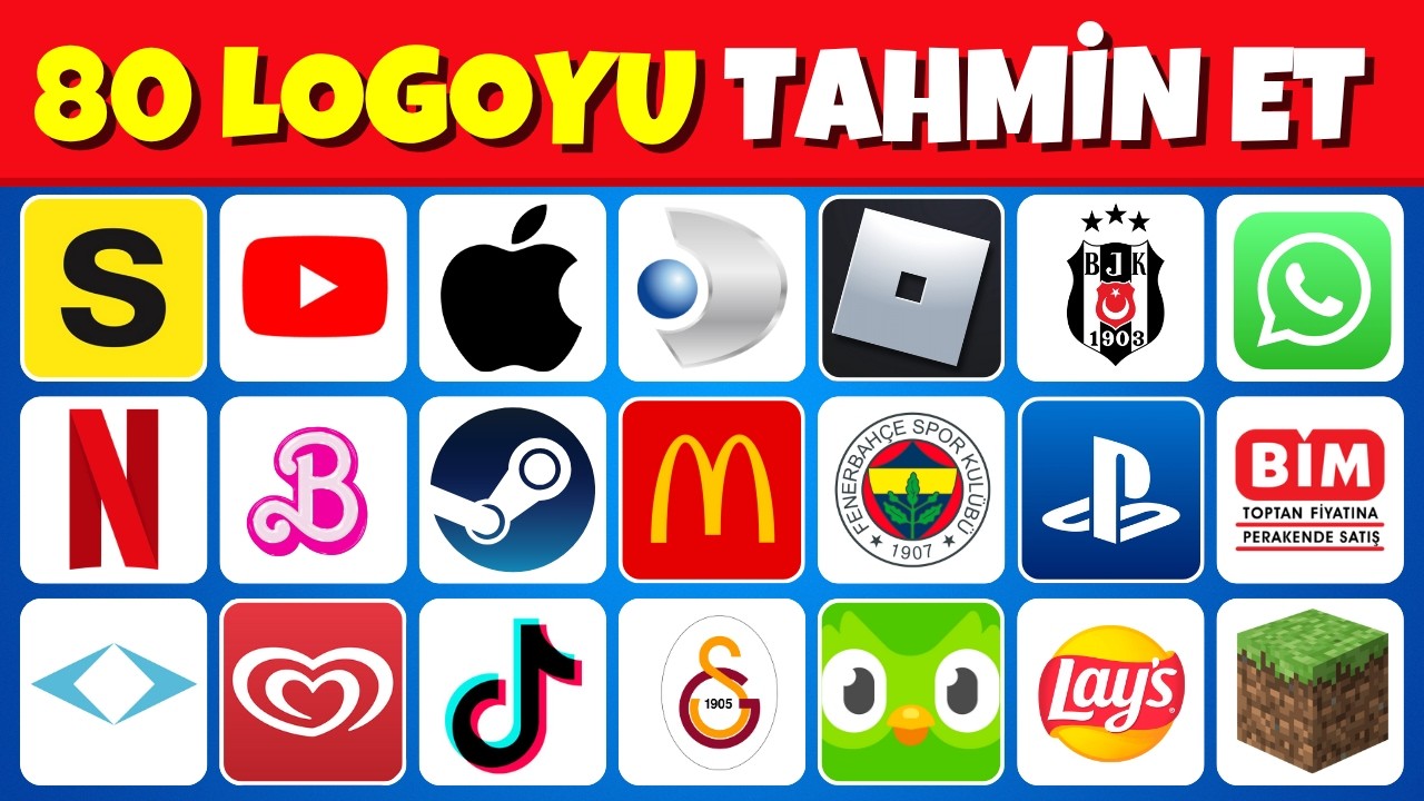 Logoyu Tahmin Et 🔥⏳ 3 Saniyede Logo Bulmaca | 80 Tane Logodan Kaç Tanesini Bulabilirsin?