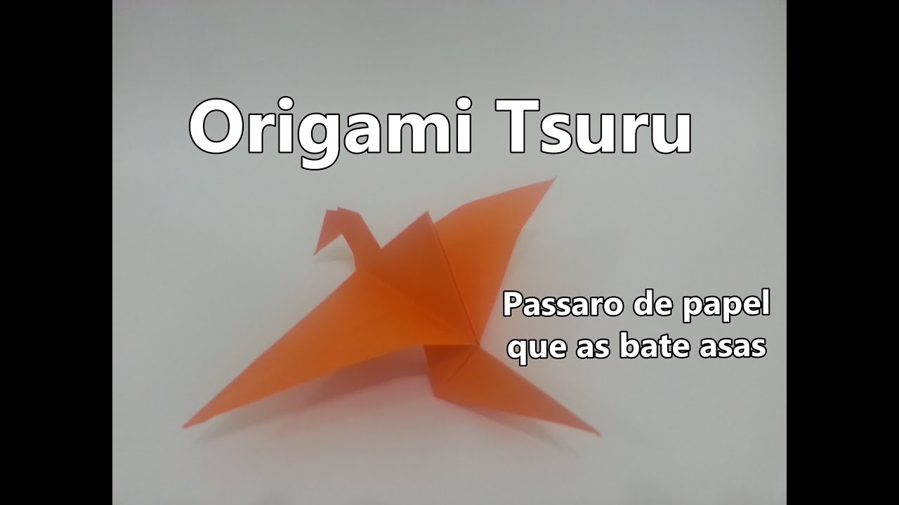 Origami Tsuru - como fazer pássaro de papel que bate asas
