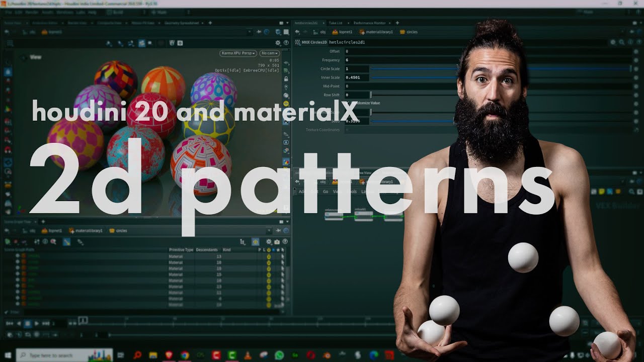 houdini 20 и materialX - 2D-паттерны