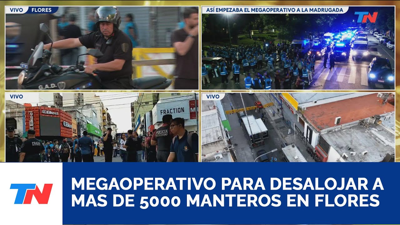 MEGAOPERATIVO POR MANTEROS EN FLORES I Realizan más de 50 allanamientos y secuestran mercadería