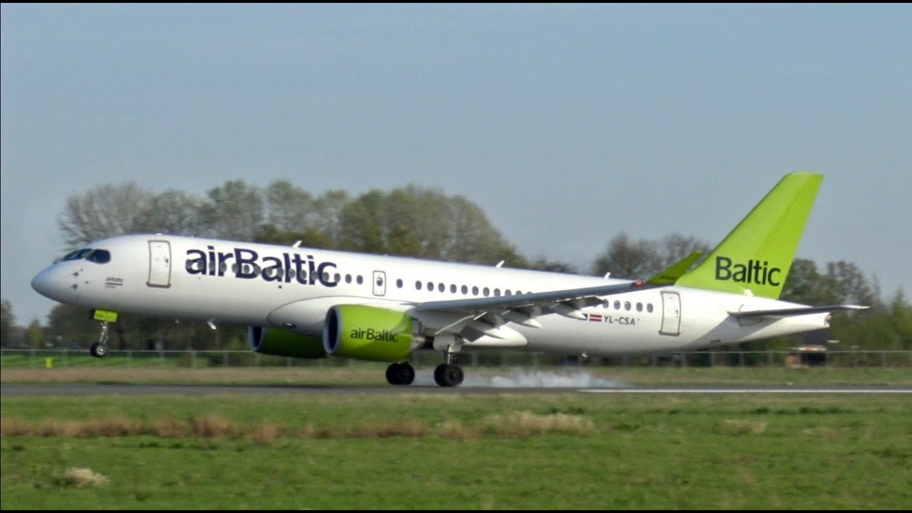 [4K] *RARE* Air Baltic CS300 [YL-CSA] Landing and Take-off at Groningen Airport Eelde