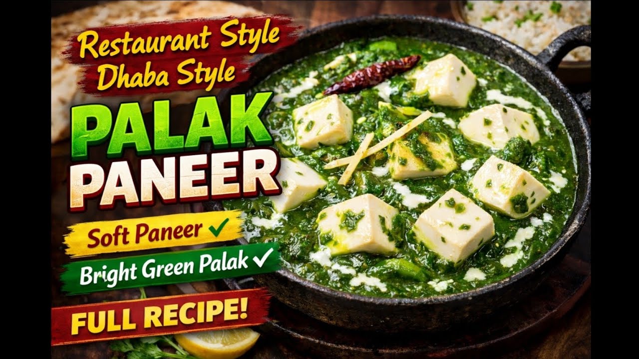 Restaurant Style Palak Paneer Recipe | Soft Paneer Without Frying | Perfect Green Colour