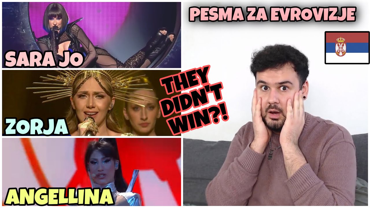 REACTION TO SERBIAN Pesma za Evroviziju: Sara Jo - Muškarčina / Zorja - Zorja / Angellina - Origami