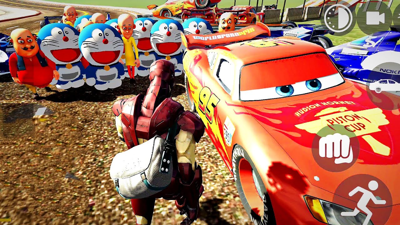 Iron man fight with doremon and motu Patlu #ironman #motupatlu #doremon #marvel #avengers #cartoon 