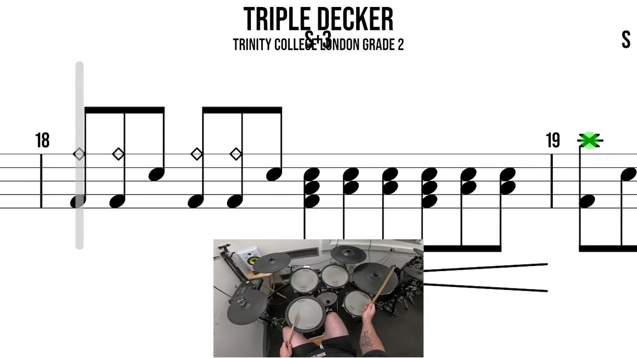 Triple Decker – Trinity College London Grade 2 | Drum Playthrough 🥁