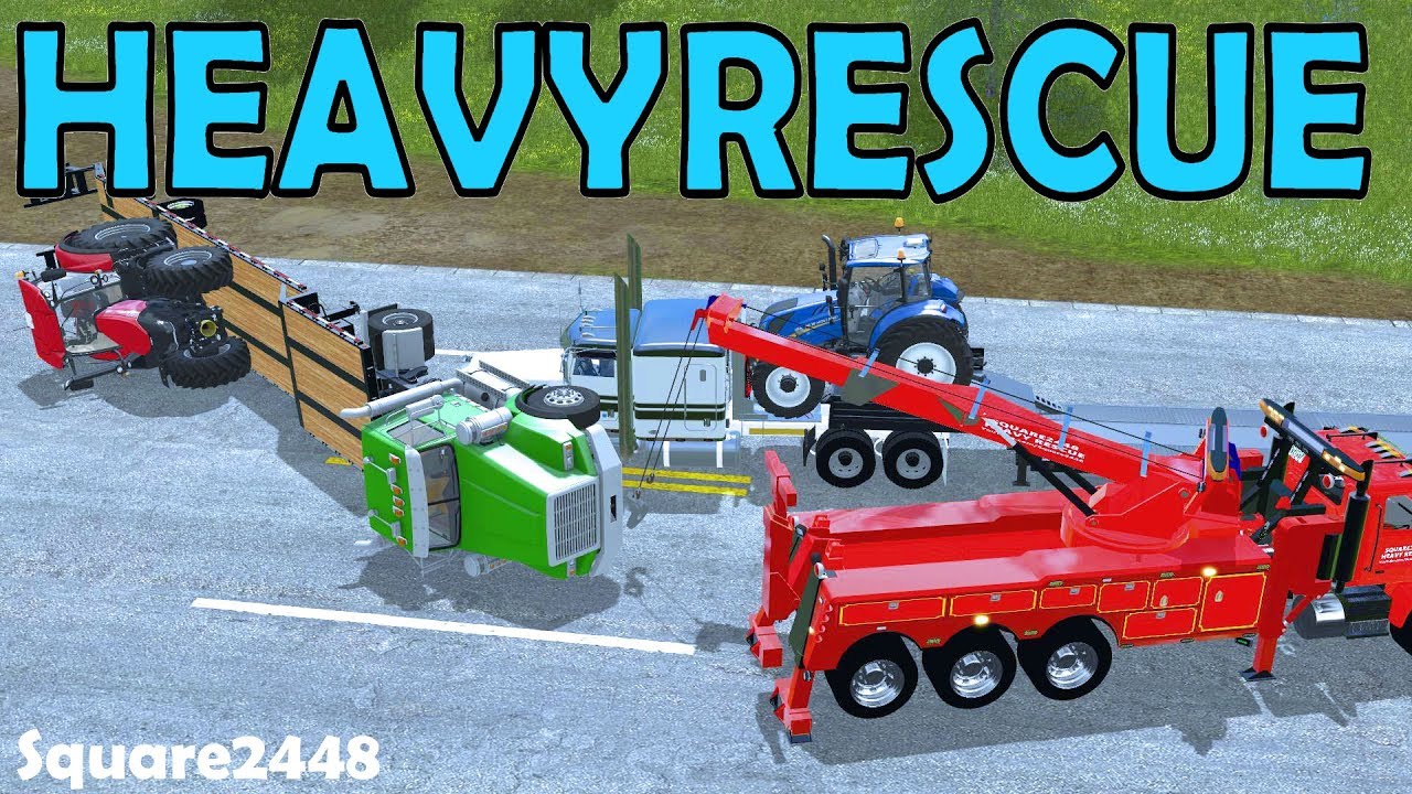 Farming Simulator 17 Heavy Rescue - Semi vs. Semi - Roll Over