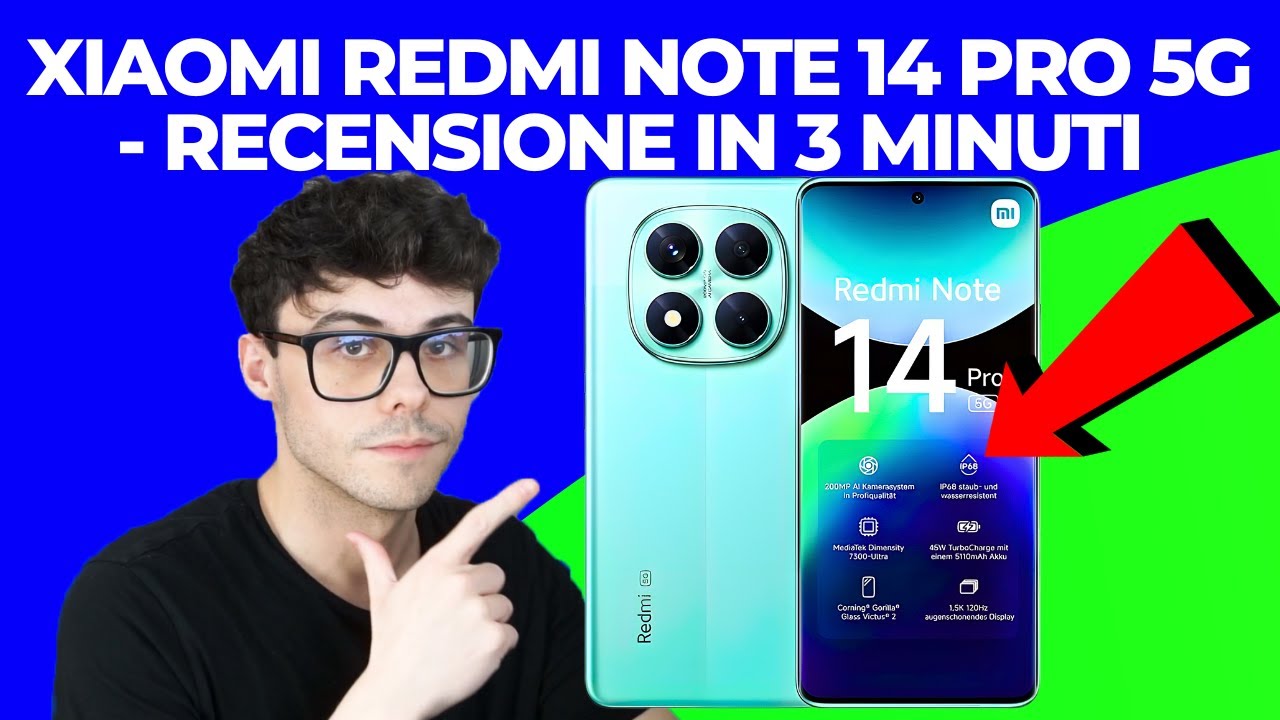 XIAOMI REDMI NOTE 14 PRO 5G - RECENSIONE IN 3 MINUTI ITALIANO