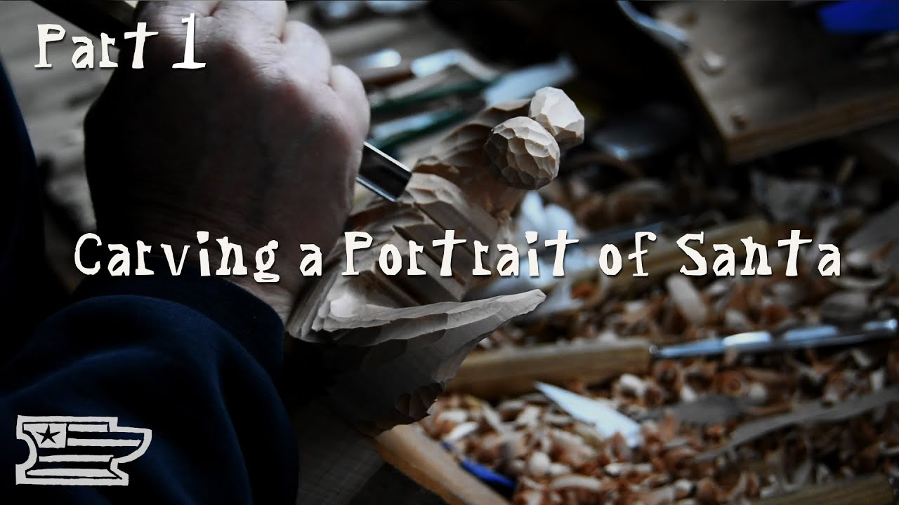 Roughing in the Hat - Part 1/5 | Carving a Crescent Santa Decoration | Hand Carving with Mike Yazel