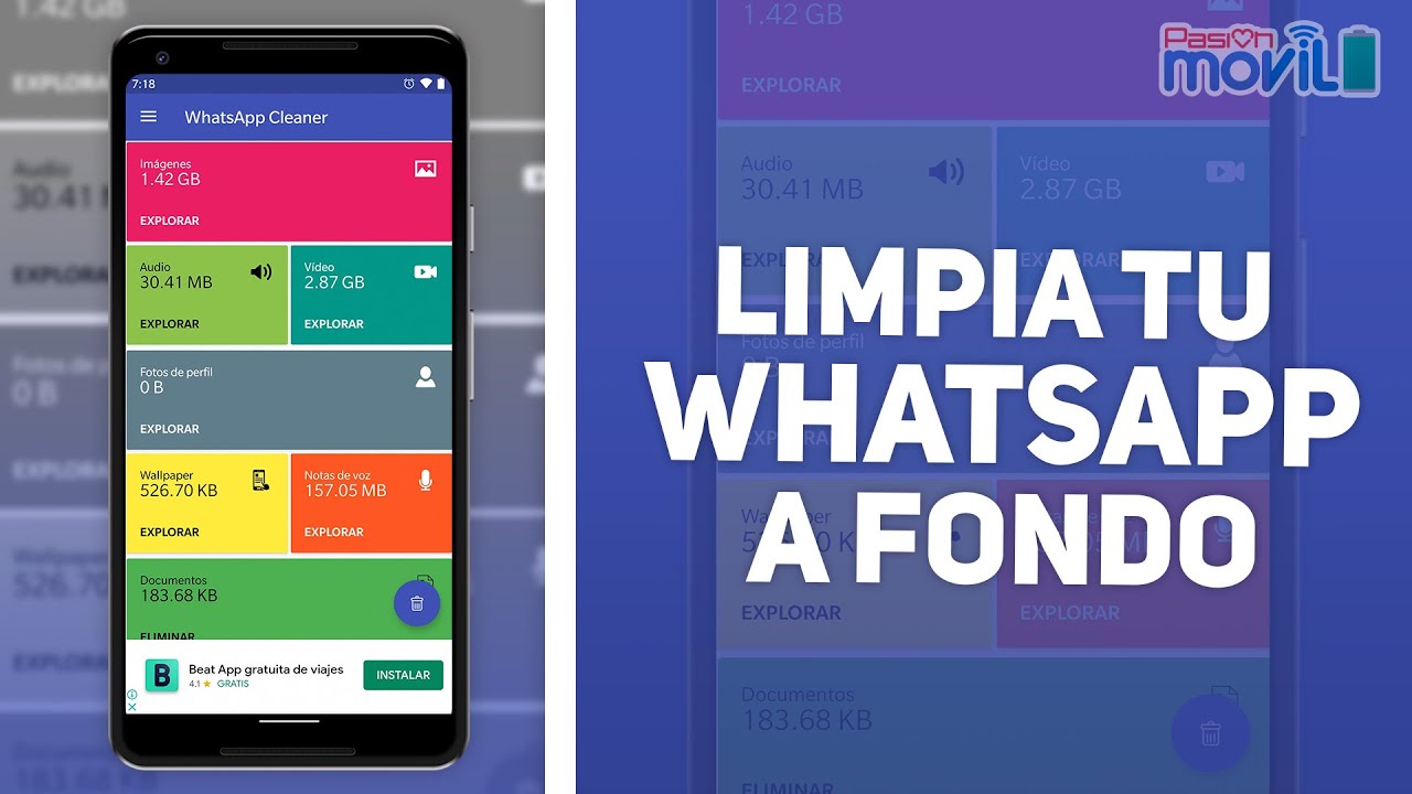 C&oacute;mo limpiar tu celular con Whatsapp Cleaner