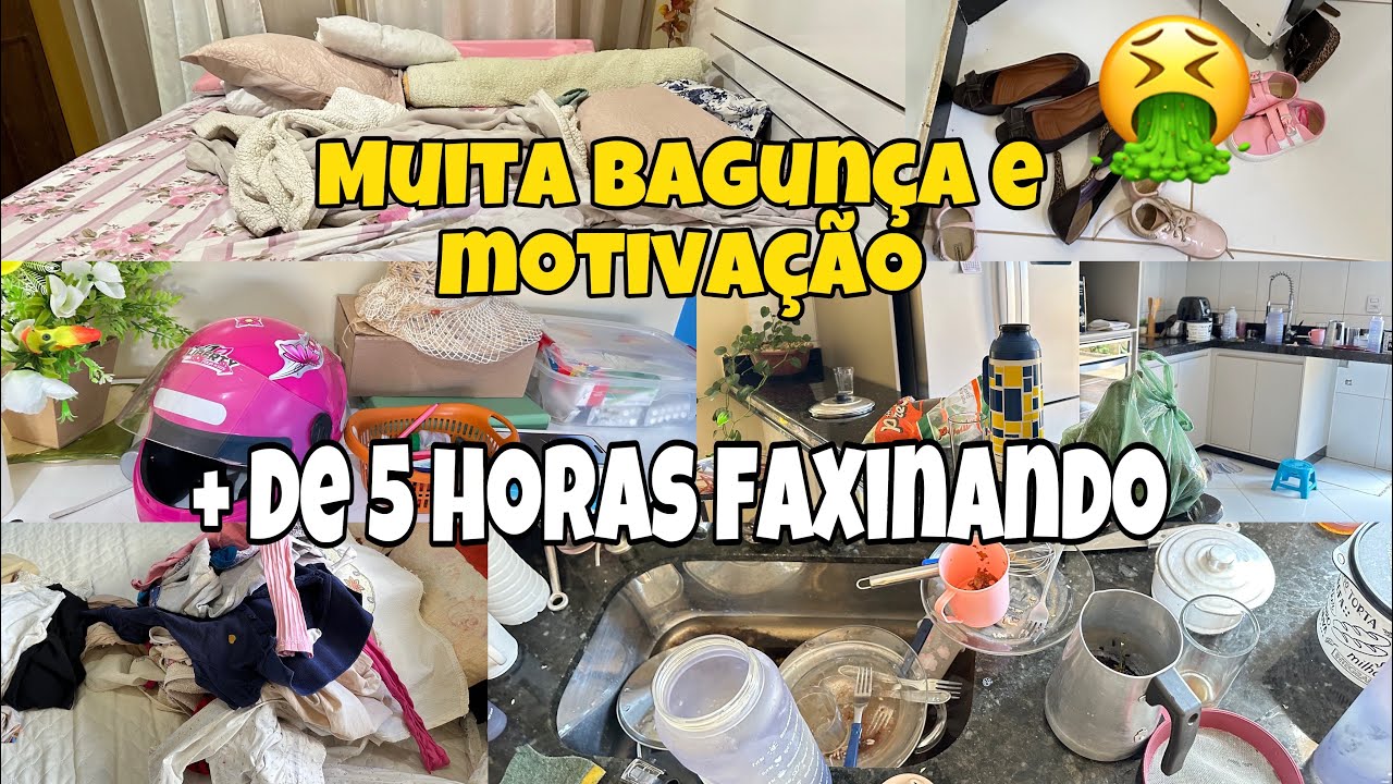 FAXINA PESADA COMPLETA NA CASA TODA | MAIS DE 5 HORAS faxinando/ uma nojeira🤮