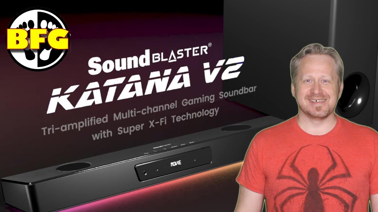 Sound Blaster Gaming Soundbar with the funky lights