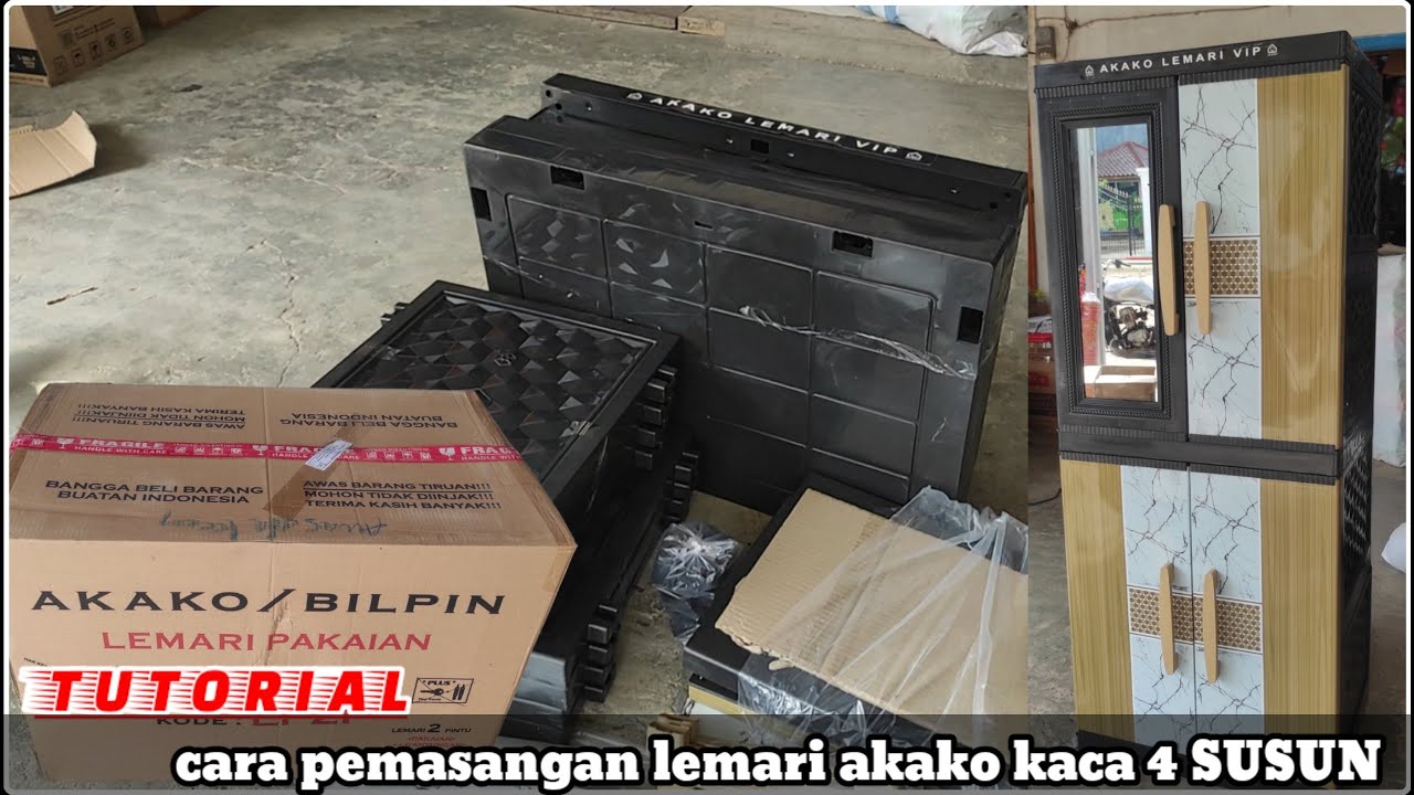 cara merakit lemari AKAKO/BALPIN 4 susun pintu kaca LP2P