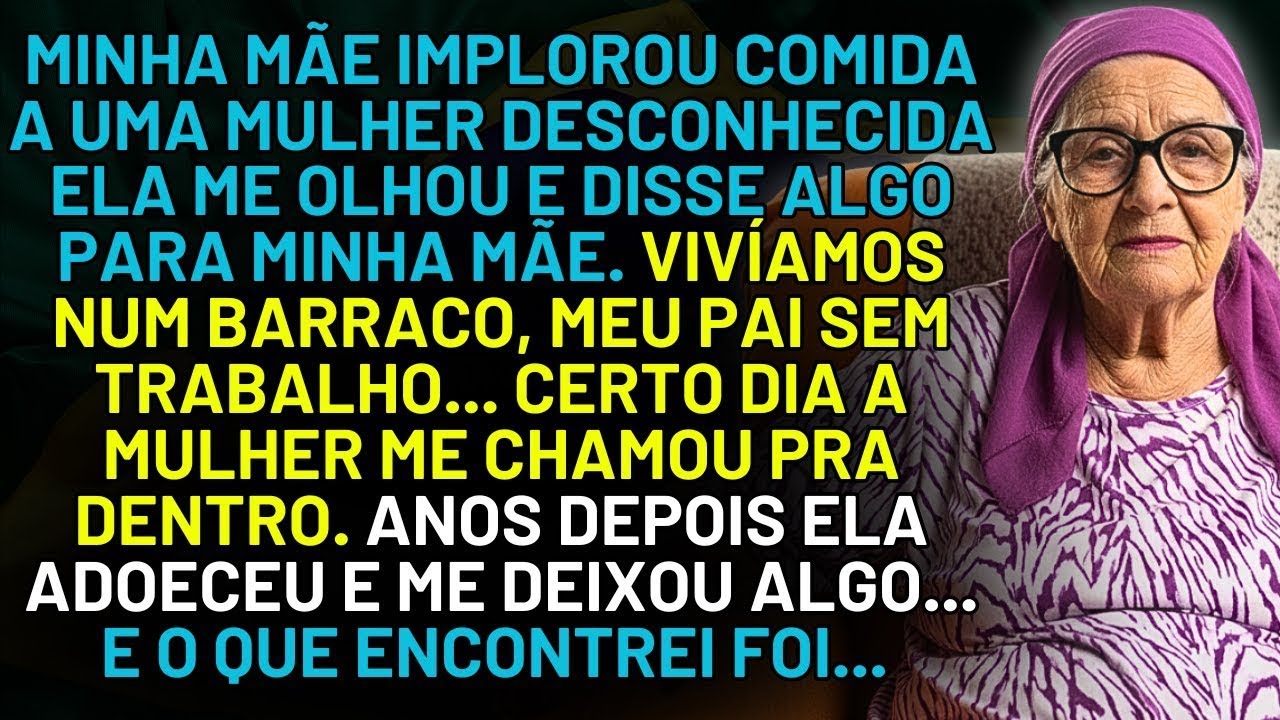 HISTÓRIA REAL DESTA AVÓ 👵💔 MINHA MÃE BATEU NA PORTA DE UMA ESTRANHA PEDINDO COMIDA… ATÉ QUE DESC