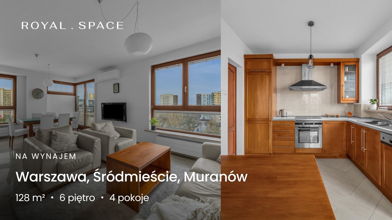 NA WYNAJEM | Duży apartament z trzema sypialniami | Muranów | 128 m² | 4 pokoje