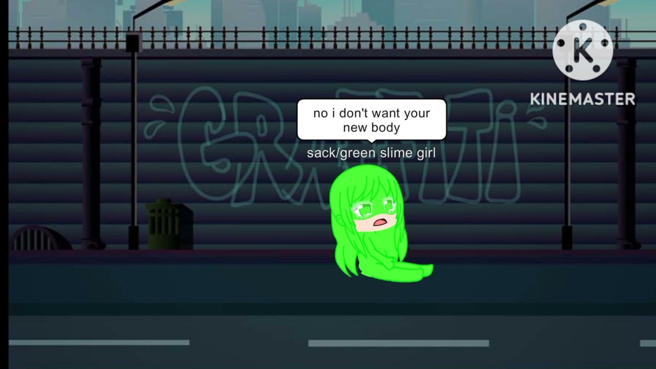 sack and green slime girl