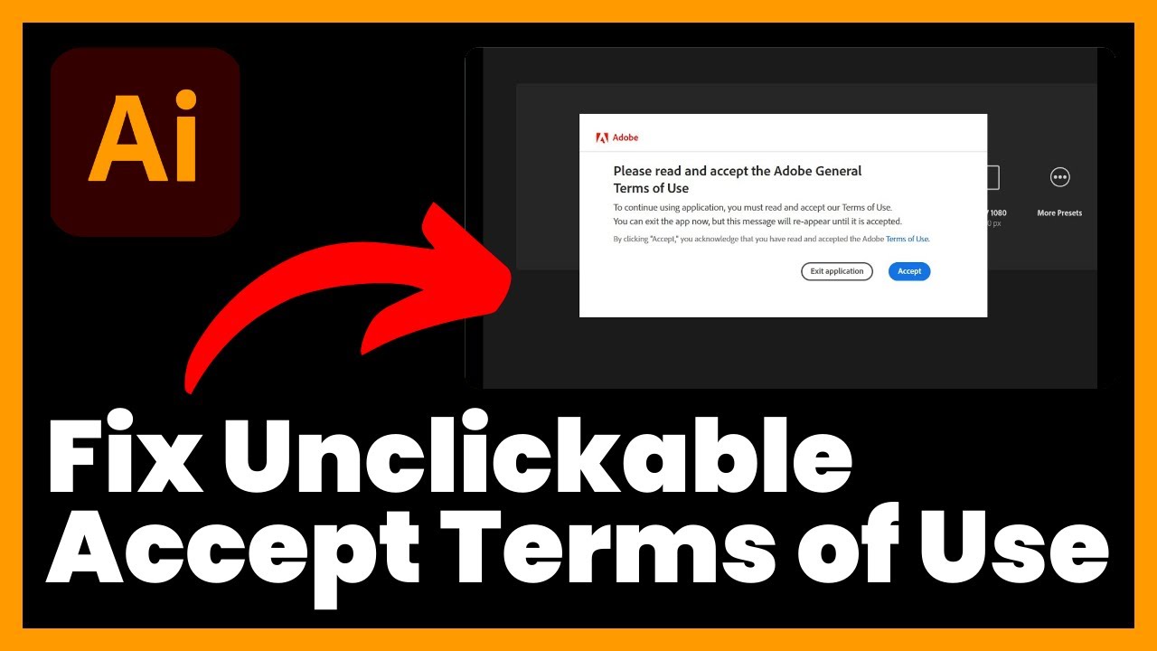 How to Fix Unclickable 'Accept Terms of Use' in Adobe Illustrator