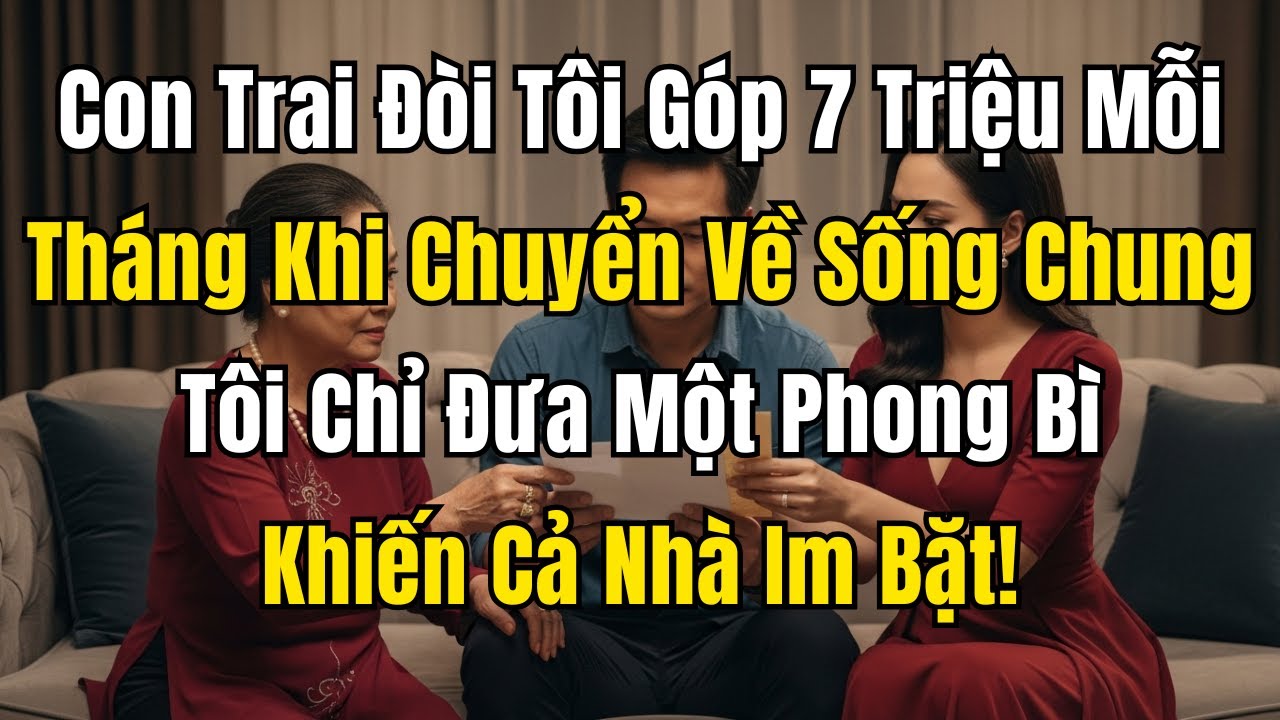 Con Trai Đòi Tôi Góp 7 Triệu Mỗi Tháng Khi Chuyển Về Sống Chung, Tôi Chỉ Đưa Một Phong Bì Khiến Cả