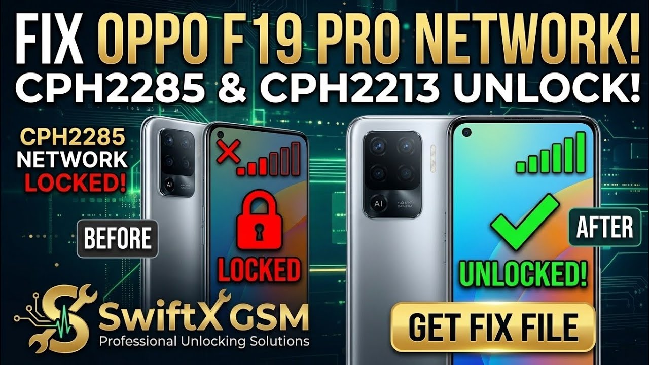 Oppo F19 Pro (CPH2285) Network Unlock & Fix Firmware File | 100% Tested 2026 | SwiftX GSM