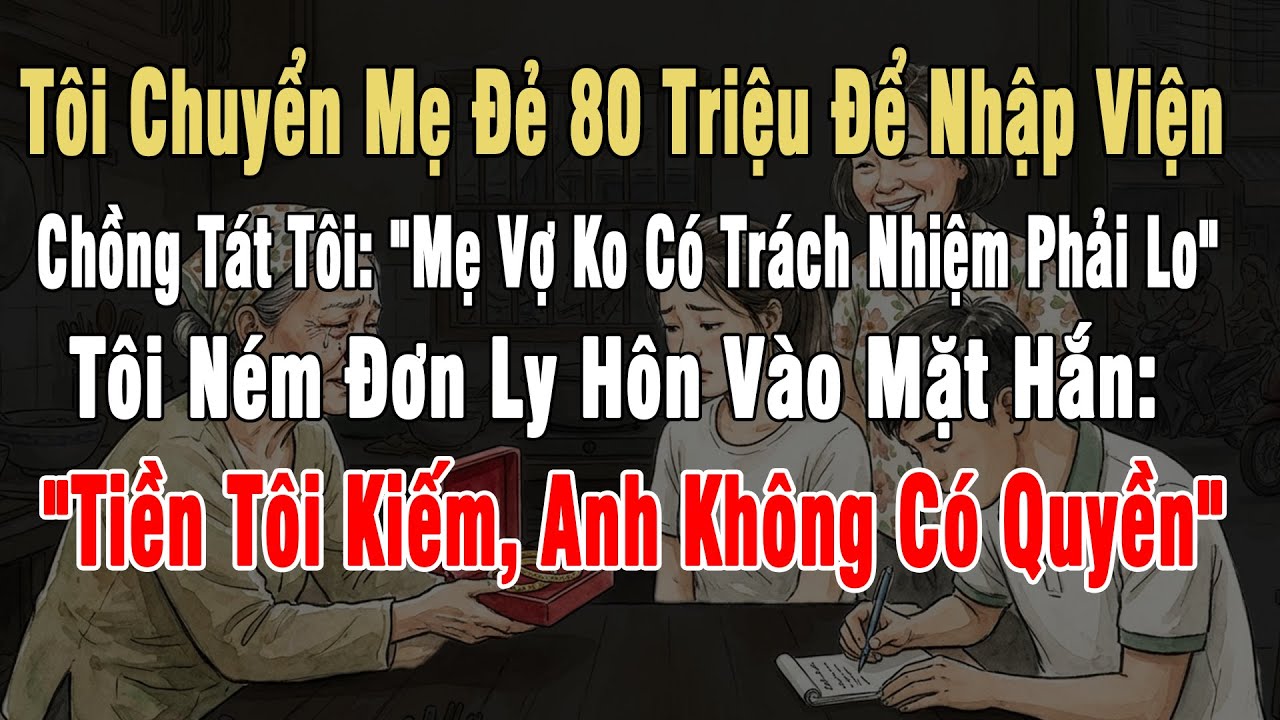 Tôi Chuyển Mẹ Đẻ 80 Triệu Để Nhập Viện, Chồng Tát Tôi: 