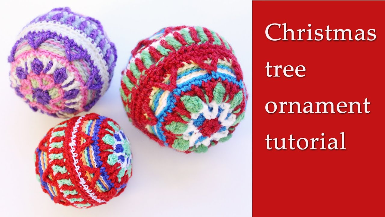 Crochet Christmas tree ball decoration tutorial
