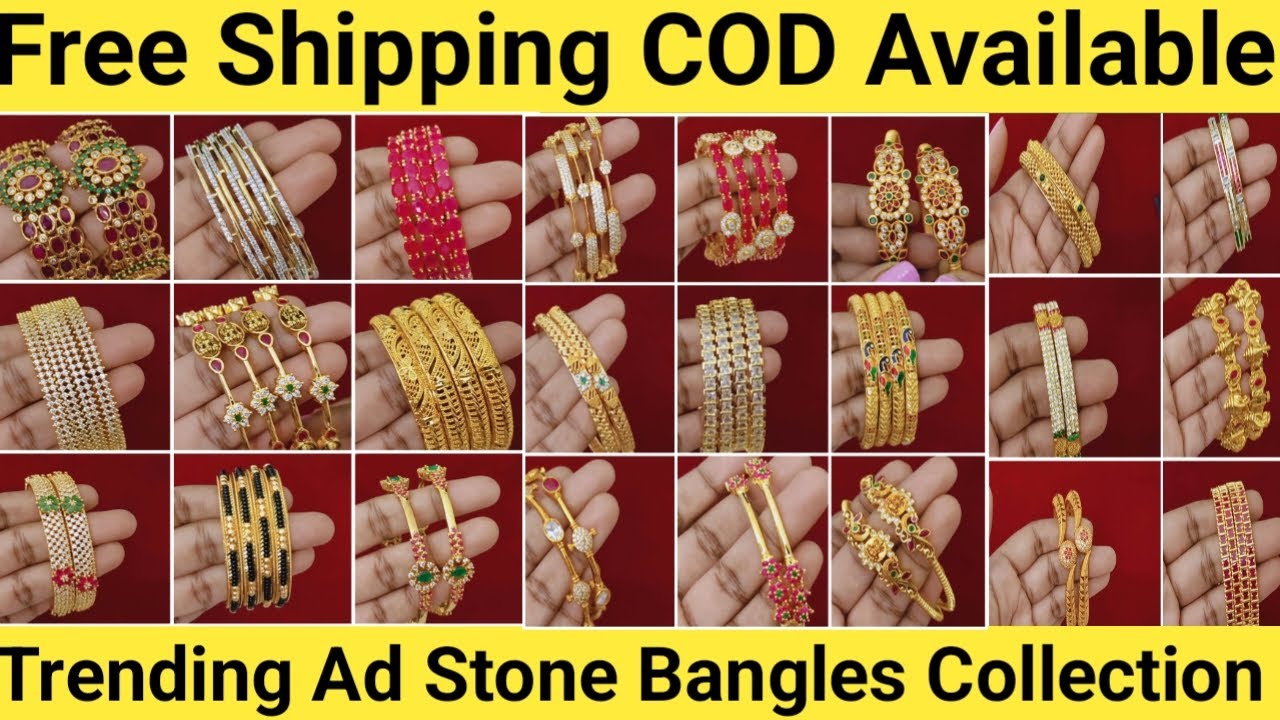 Trending Ad Stone Bangles Collection | Free Shipping | COD Available #wholesale #jewellery