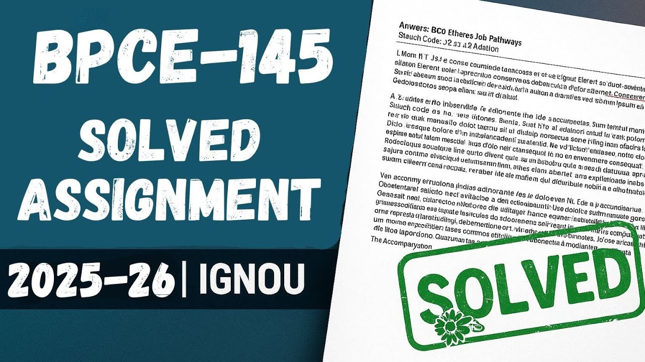 BPCE-145 solved assignment 2025-26 | BPCE-145 assignment 2026