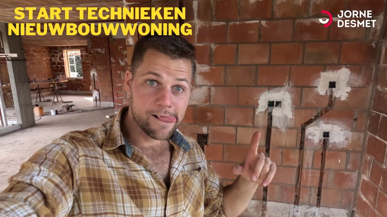 Start van het plaatsen van de technieken - nieuwbouwwoning Ieper