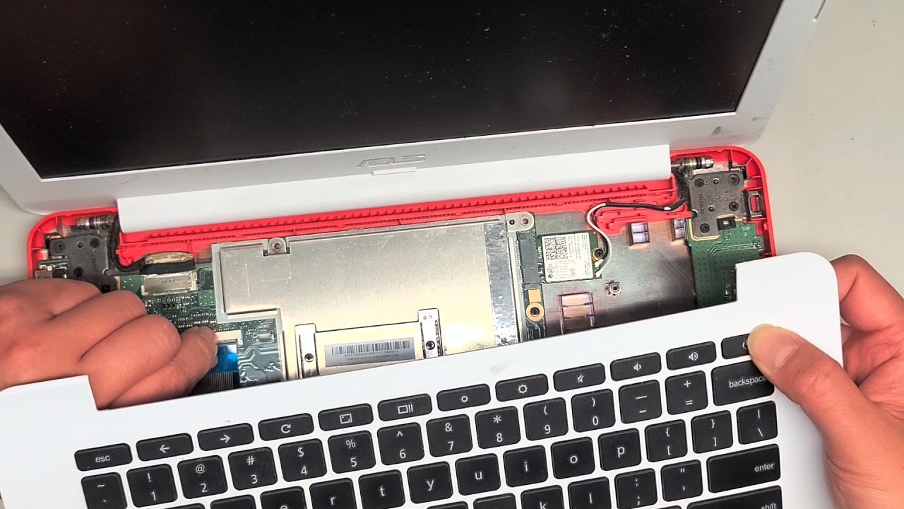 ASUS C300M C300 Notebook PC Chromebook Disassembly LCD Screen Keyboard Trackpad Replacement Repair