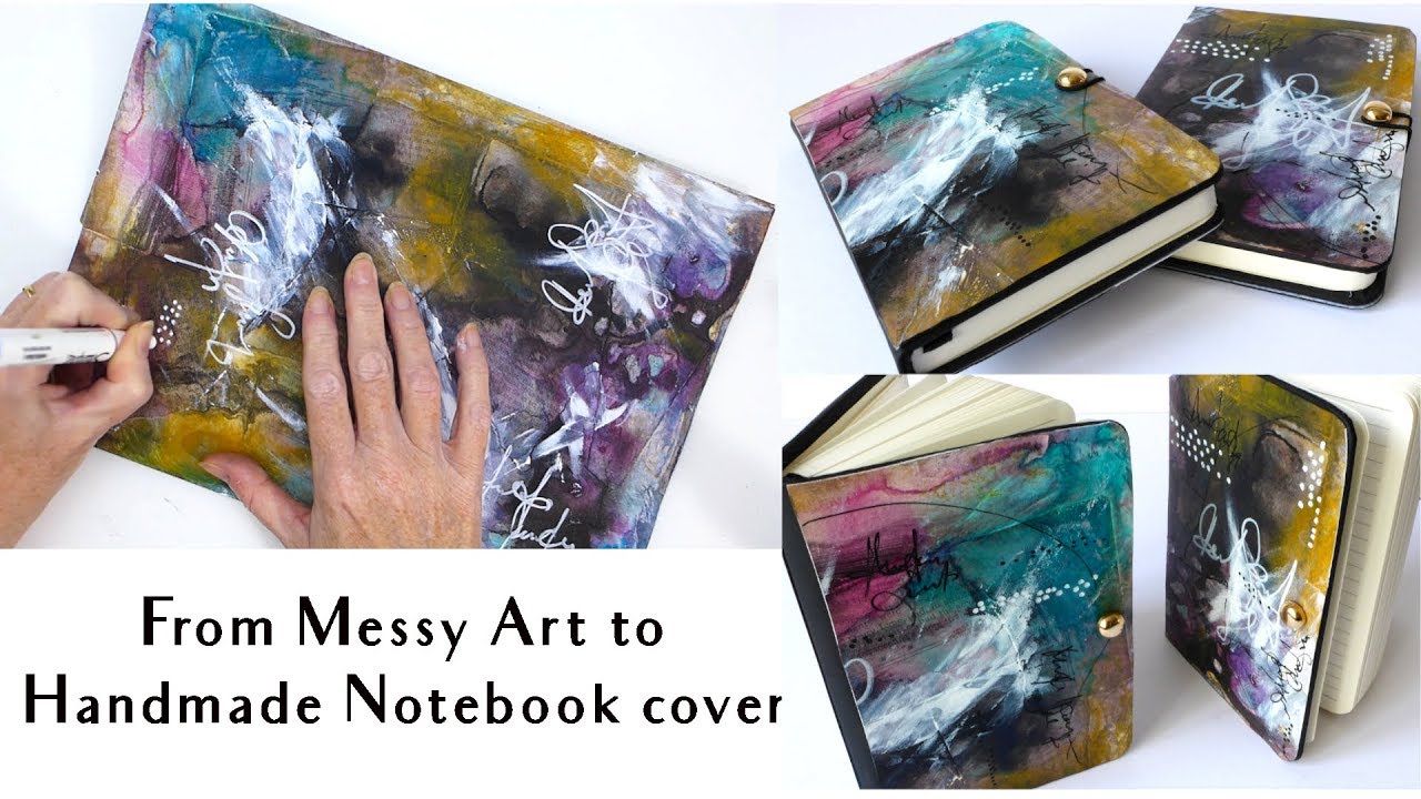 From Messy Art to Handmade DIY Notebook cover | Mixed media w/ Dr P H Martin Bombay India Inks