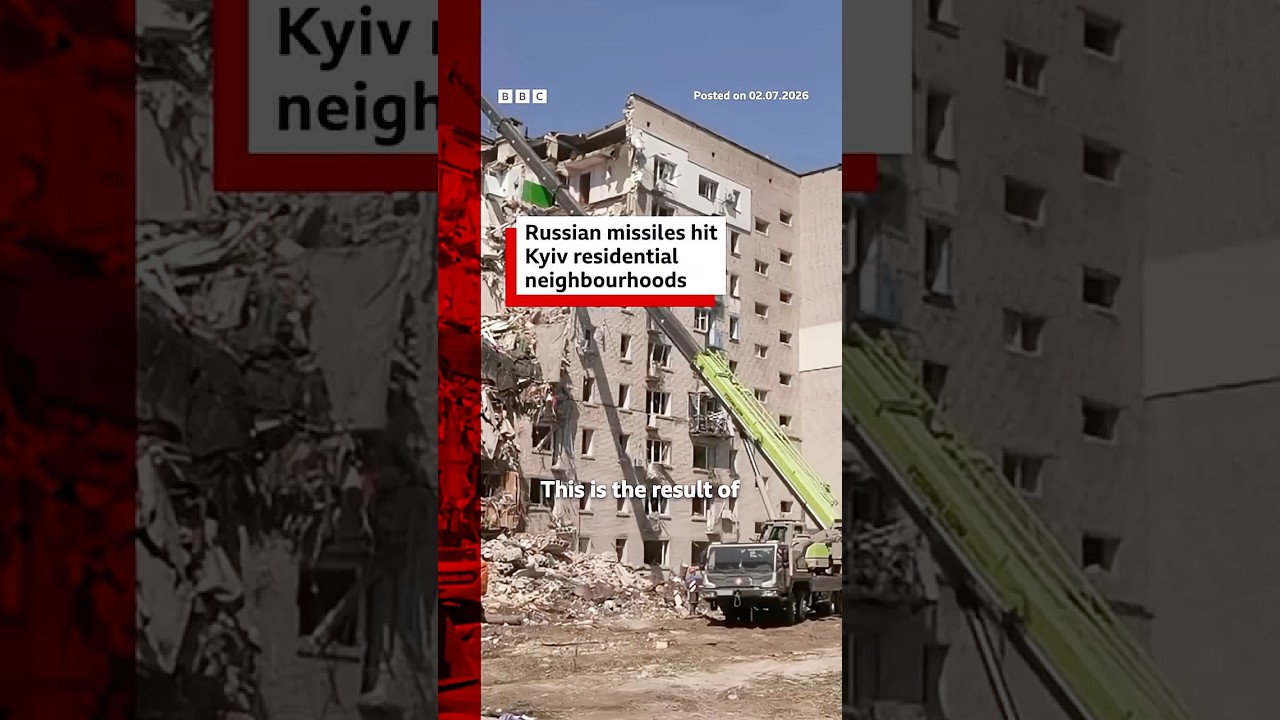 Russian missiles hit Kyiv residential neighbourhoods. #Ukraine #Russia #BBCNews
