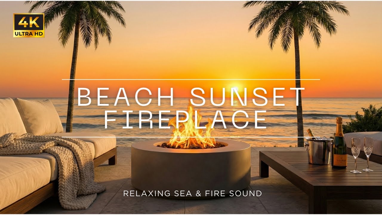 You’re Finally Here: The Perfect Sunset, Champagne & Warm Fire 🥂 (Luxury Ambience for Sleep)