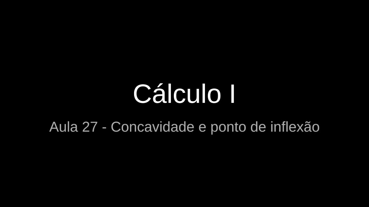 C&aacute;lculo I | Aula 27 | Concavidade e ponto de inflex&atilde;o