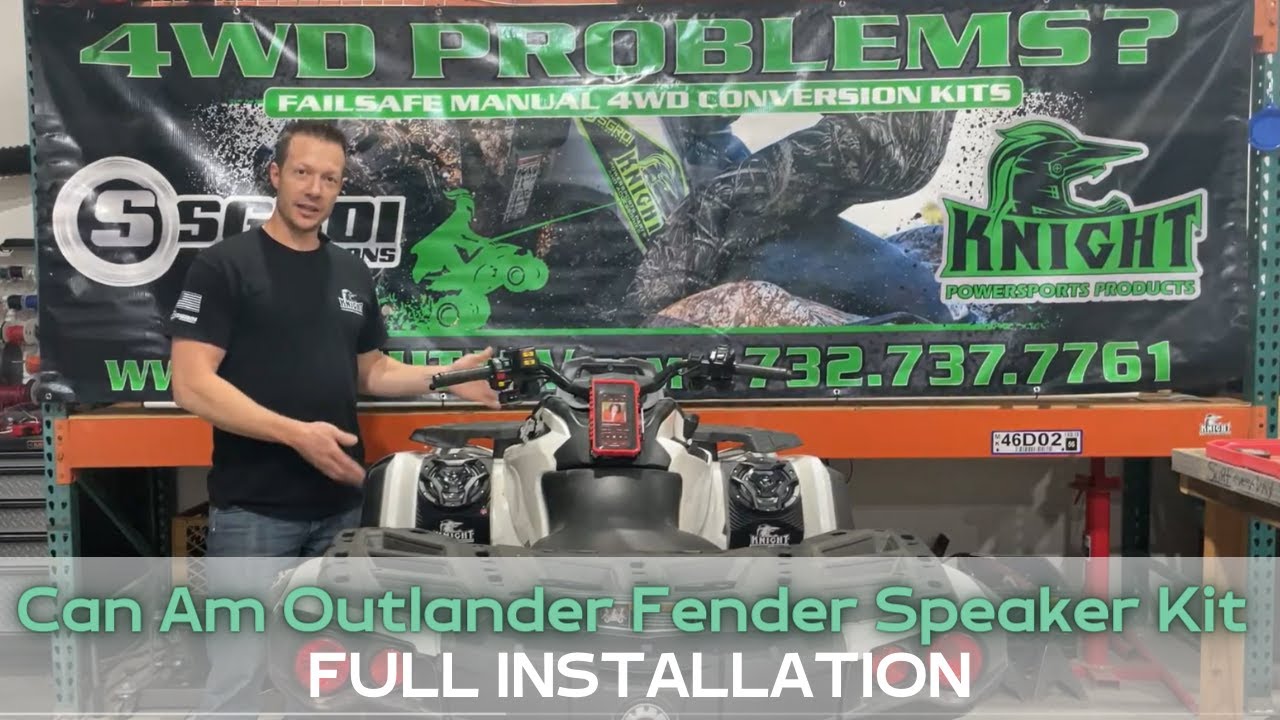 Can Am Outlander Fender Speaker Kit Full Installation Video