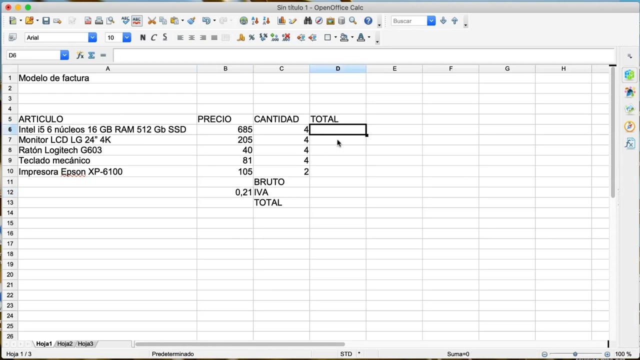OpenOffice Calc: Introducción de datos | 1/8 | UPV