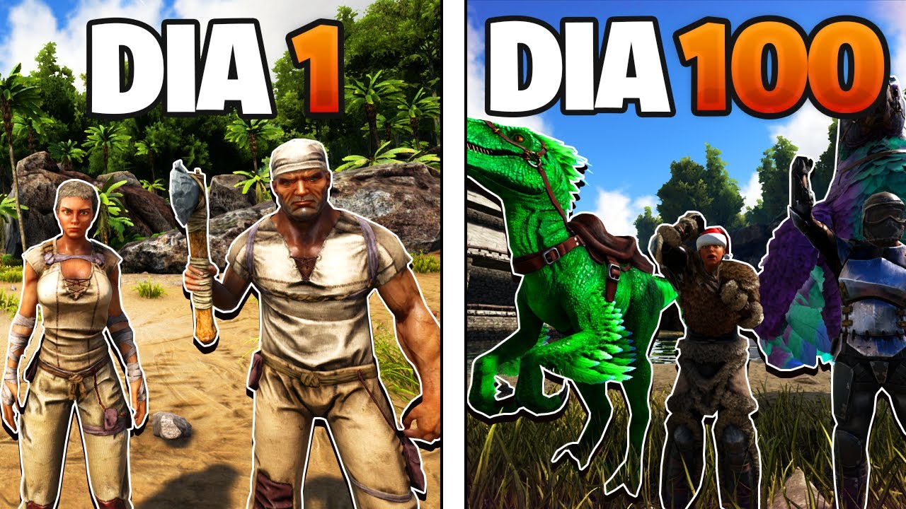 SOBREVIVI 100 DIAS NO ARK SURVIVAL EVOLVED em DUO! @ExploradorPreguicoso