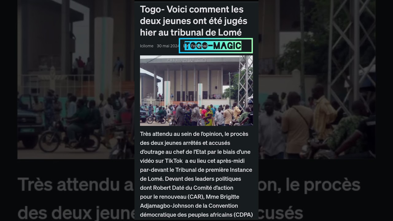Togo: Voici comment les jeunes ont &eacute;t&eacute; jug&eacute; hier #shorts #viral #justice #news