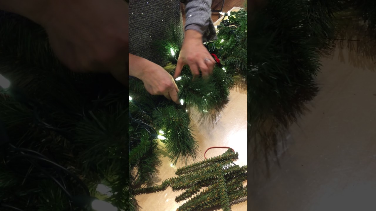 How To Add Lights to Christmas Garland so the Lights are Evenly Spaced  Pt2