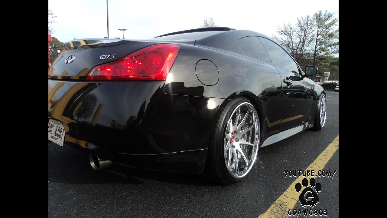 Stanced Infiniti G37s on brushed 20