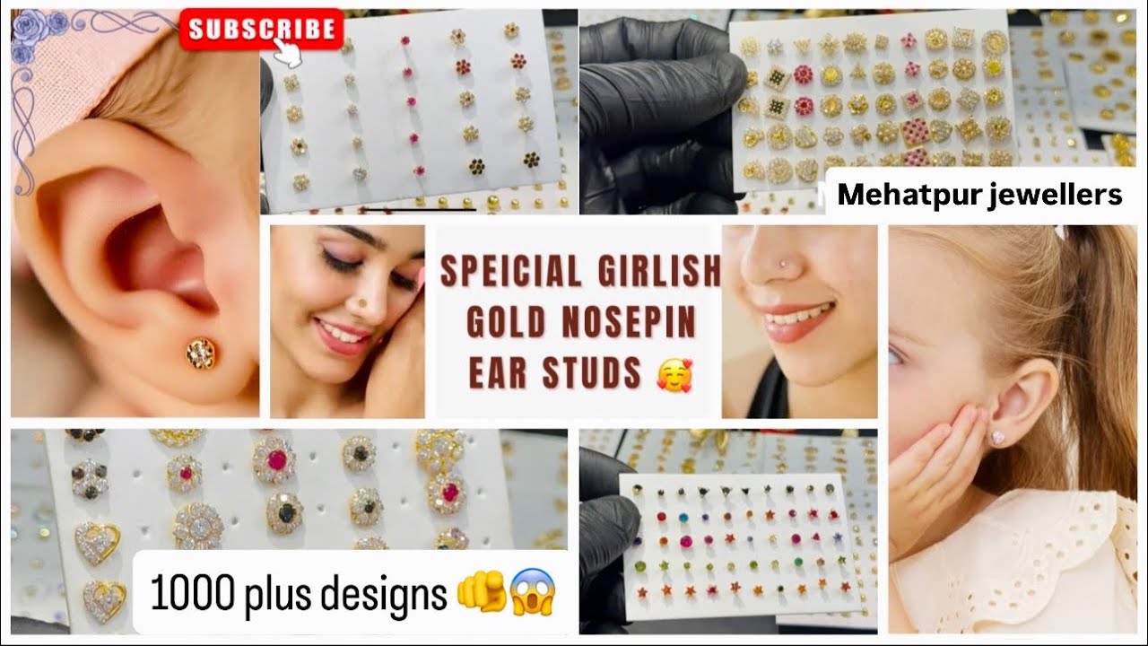 1000+ Gold nosepin(koke) Designs😱Trending Gold & Diamond Koke 💎Latest Designs with free piercings🎁🥰