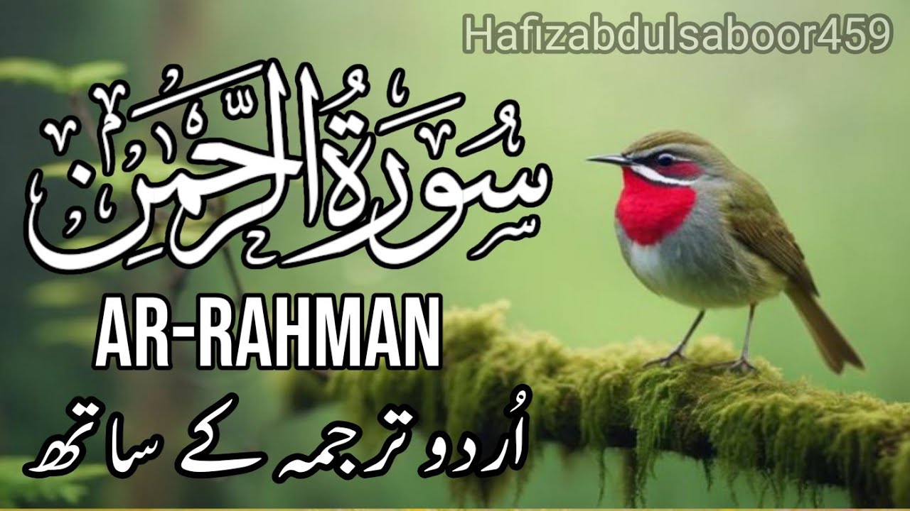 Surah Ar Rahman Urdu Tarjumy Kay sath Recitation By Hafiz Abdulsaboor YouTube سورۃ الرحمٰن 