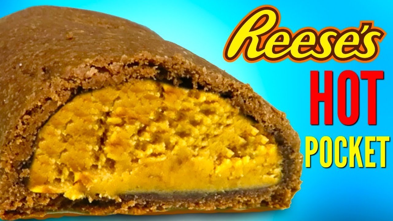 REESE'S HOT POCKETS - How To Make Peanut Butter Cups Candy Hot Pocket DIY