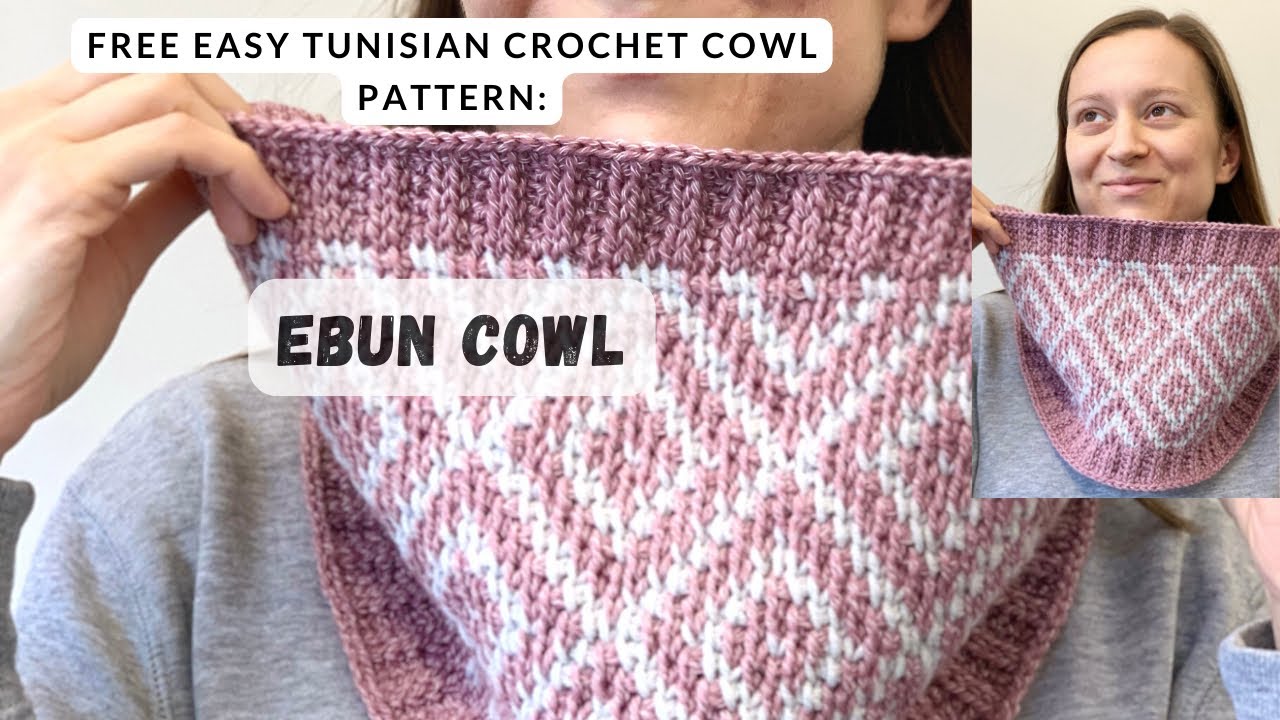 Beautiful Tunisian crochet cowl pattern: Ebun Cowl