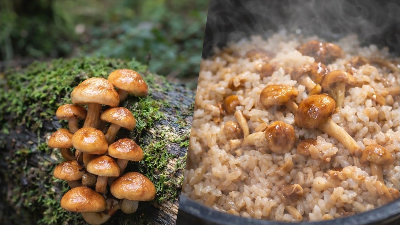 天然なめこの炊き込みご飯｜Wild Nameko Mushroom Rice