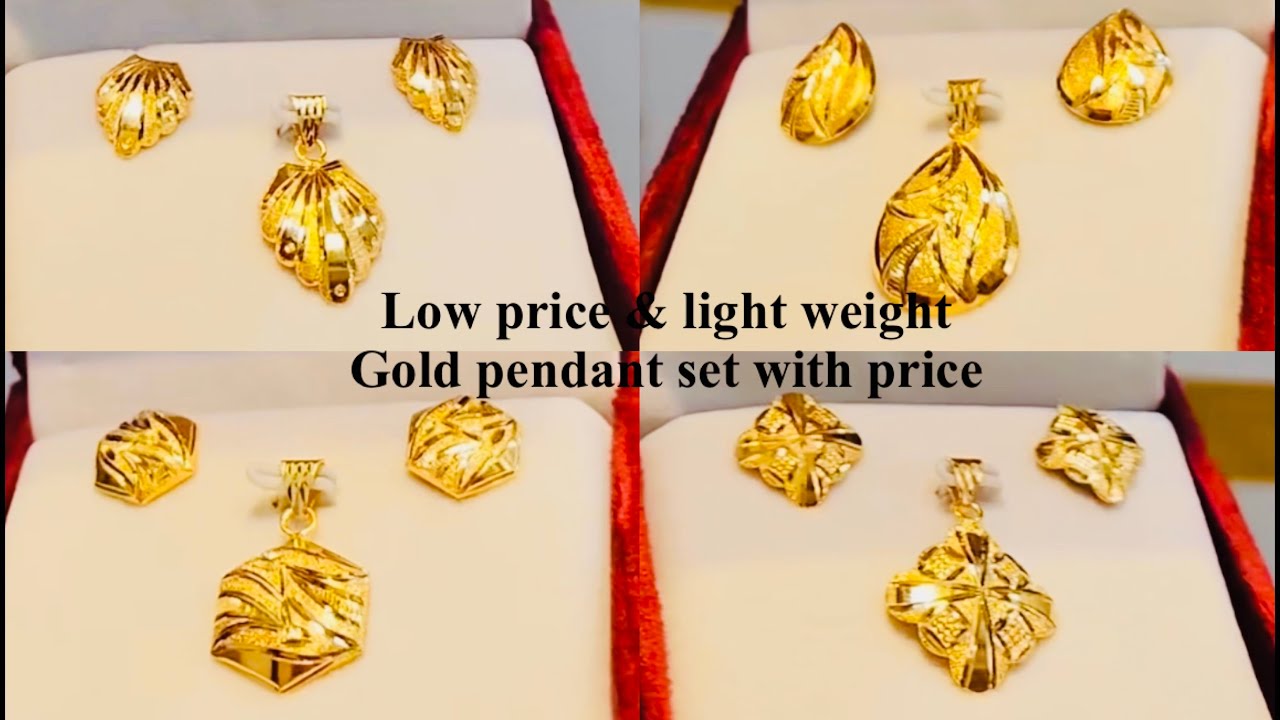 unique Gold Pendant Set With Price and Weight | gold pendant set designs