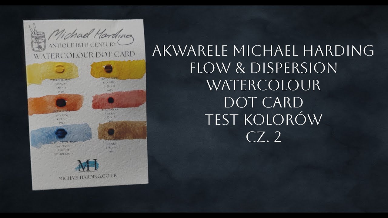 Akwarele Michael Harding FLOW & DISPERSION WATERCOLOUR - DOT CARD -test kolorów część 2