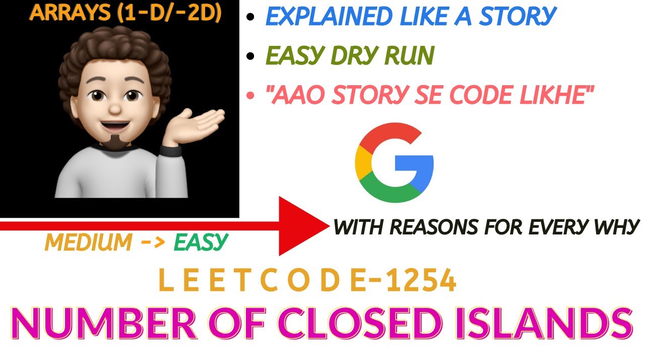 Number of Closed Islands | Story to code | Google | Leetcode 1254 | codestorywithMIK